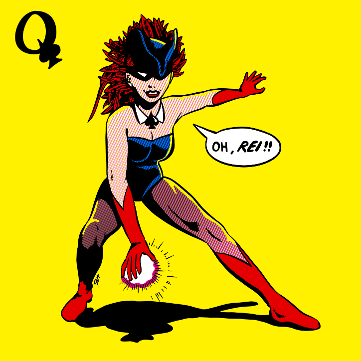 Queen of Spades comic book illustration.